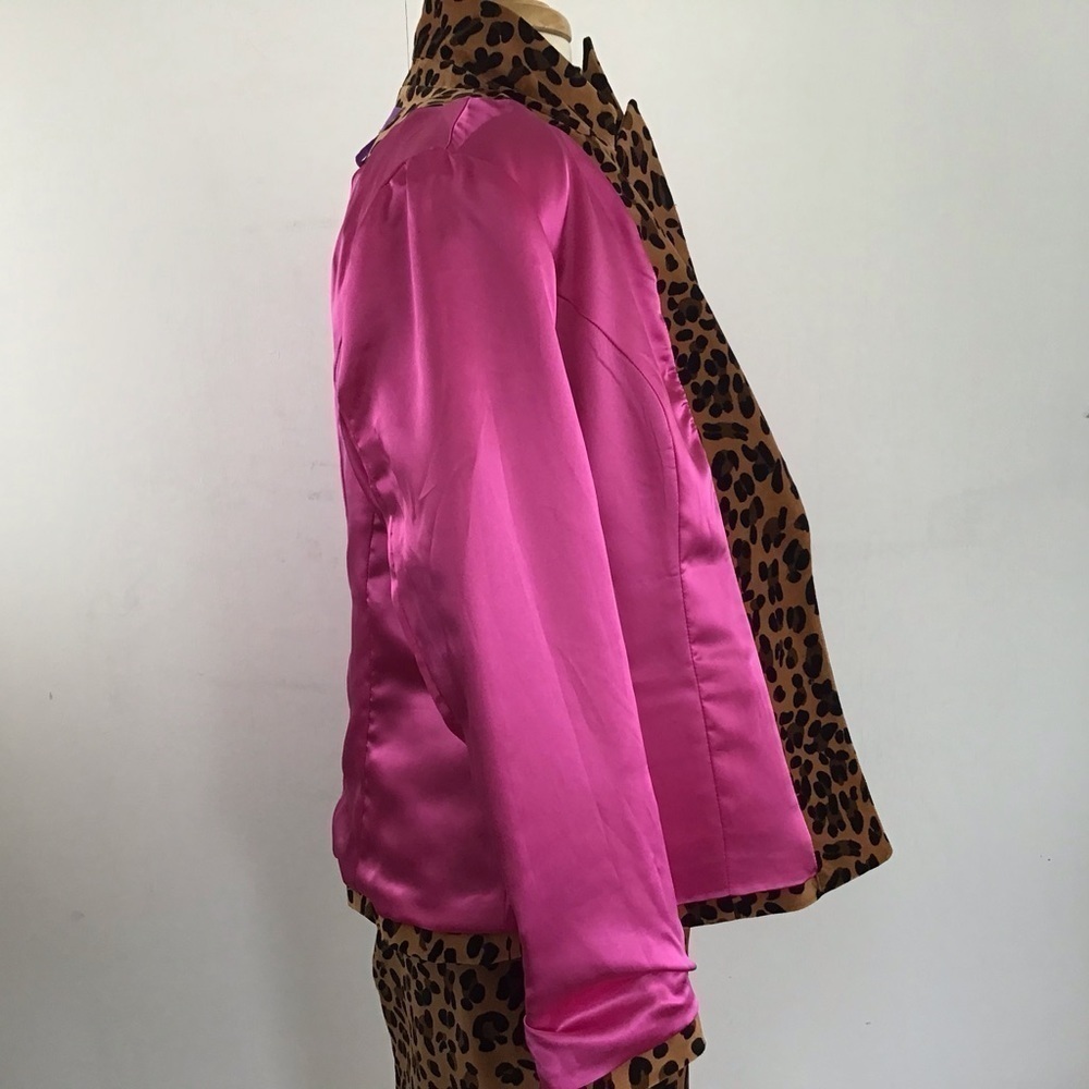Suzanne Somers Collection vintage? Leopard print skirt suit pink lining … - Picture 11 of 15